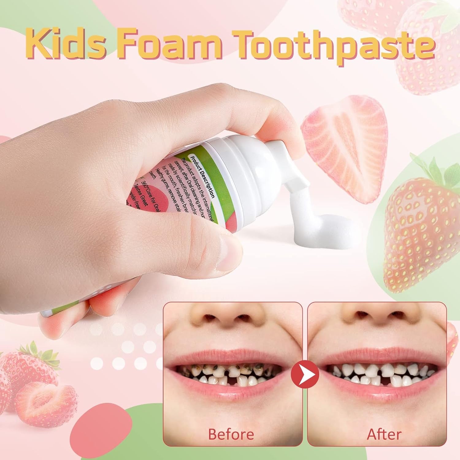 Foam Toothpaste for Kid (Strawberry & Blueberry)