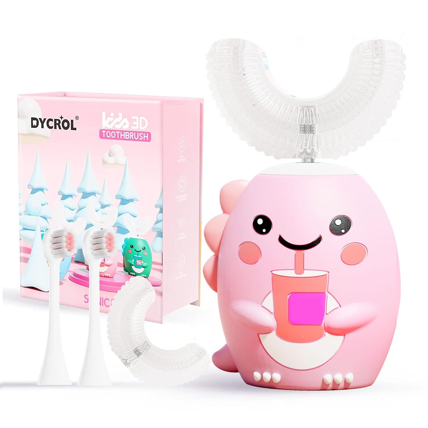 Pink Dinosaur (Age 8-14) - 360 UltraSonic Electric Toothbrush