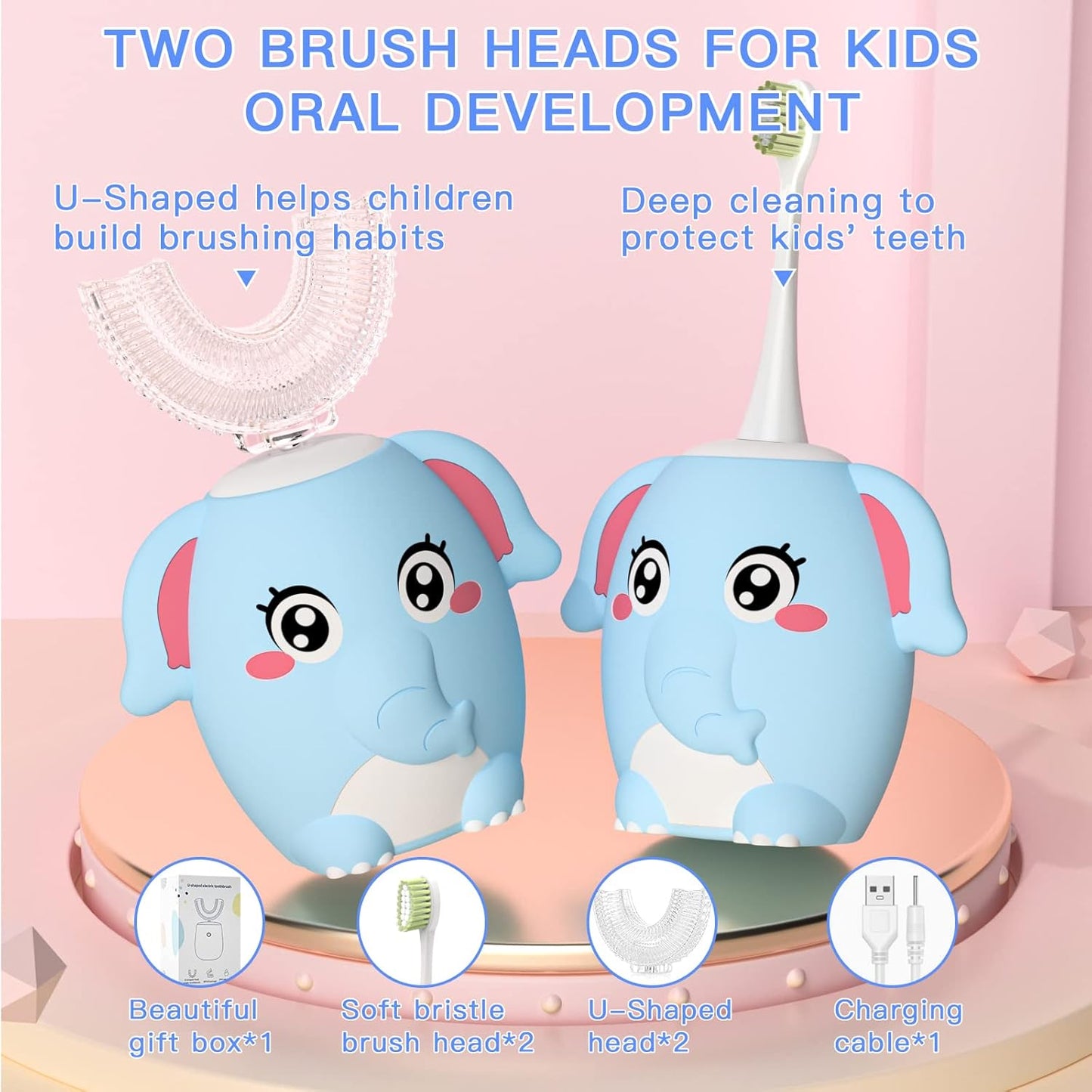  Blue Elephant (Age 2-7) - 360 UltraSonic Electric Toothbrush