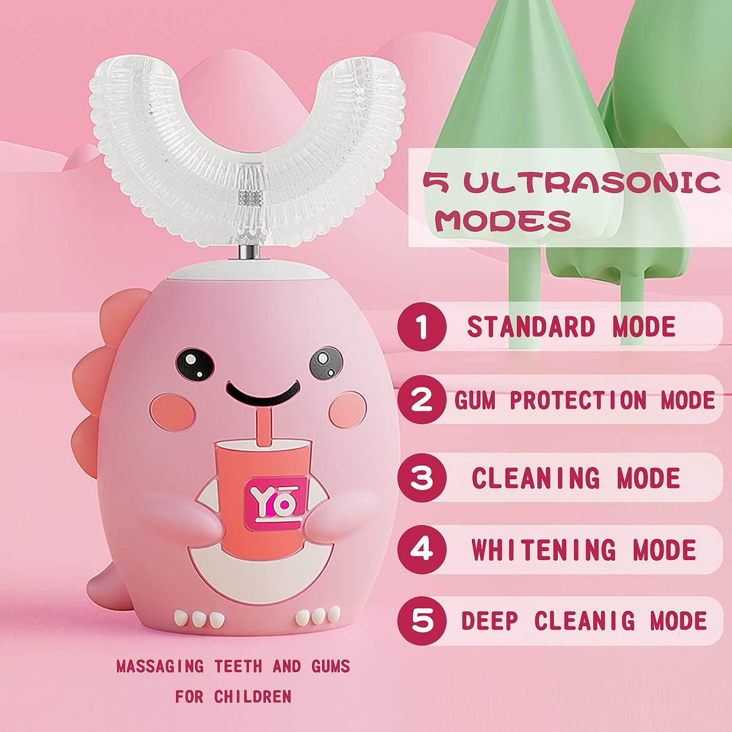 Pink Dinosaur UltraSonic Electric Toothbrush