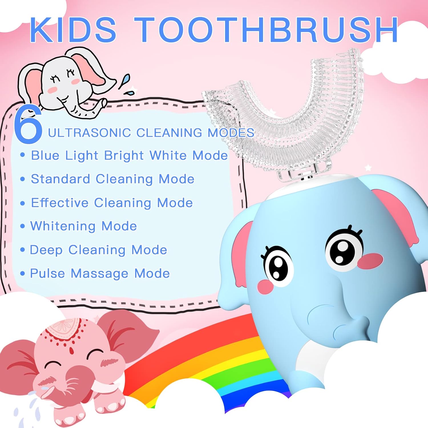  Blue Elephant (Age 2-7) - 360 UltraSonic Electric Toothbrush